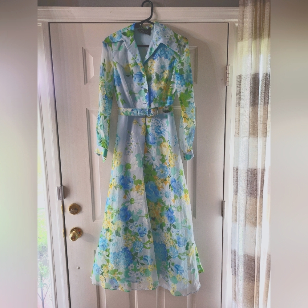 Vintage 1970's gown fits a size XS/Small